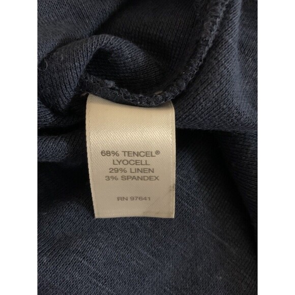 Pure Jill Linen Blend Open Cardigan Sweater Women's Med  Navy Blue 3/4 Sleeve - Picture 11 of 13